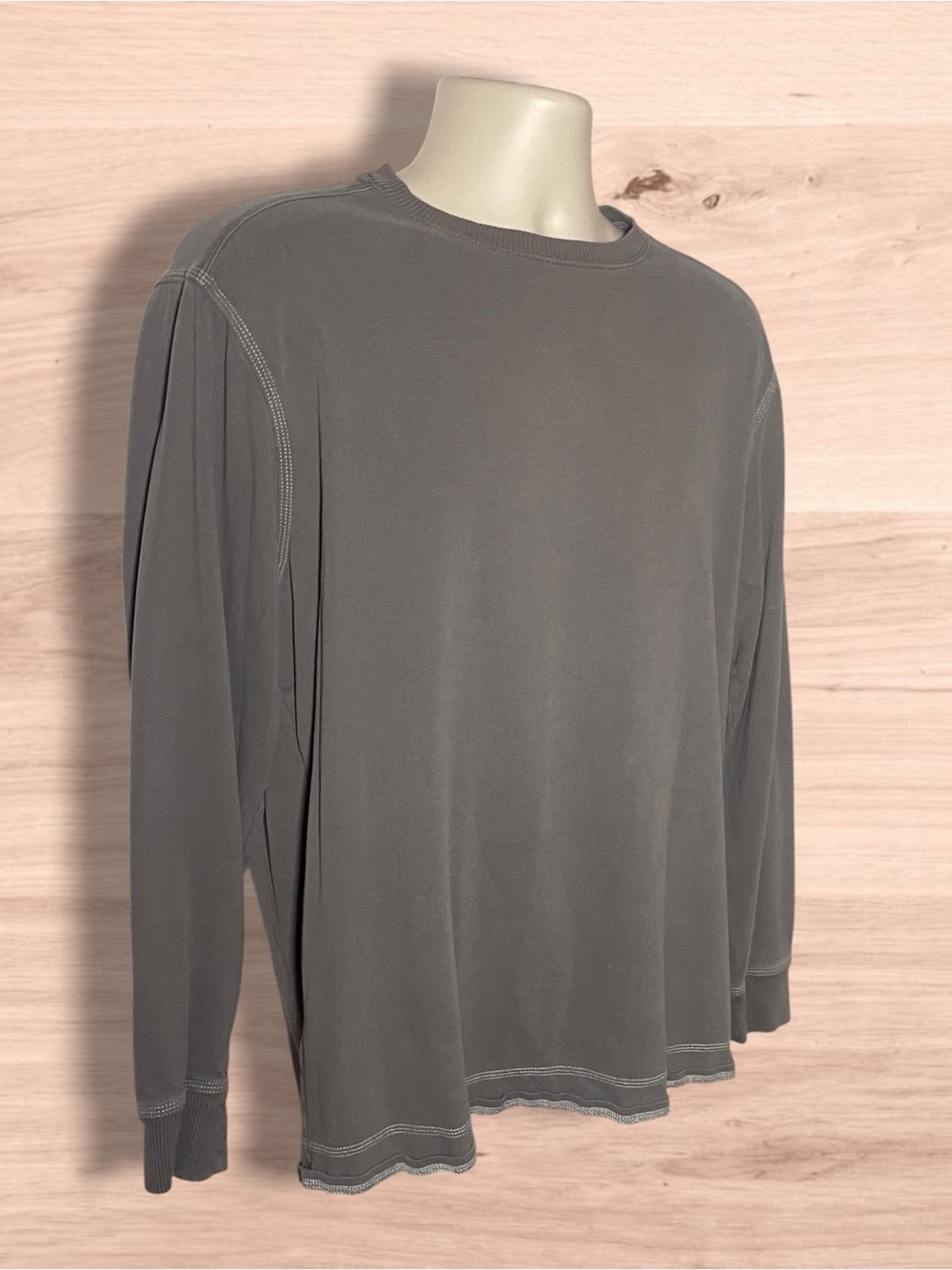 Tommy Bahama Charcoal Long Sleeve 'Loungers Cove 8' Tee Size Large No Tag - Picture 3 of 10